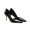 2019 High Heel Women's Pumps Black Genuine Leather x19-c053C Ladies Women custom Dress Shoes Heels For Lady